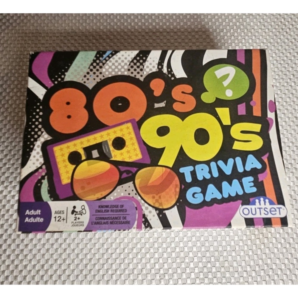 Outset Media 80's & 90's Trivia Game Retro Pop Culture Party Card Game